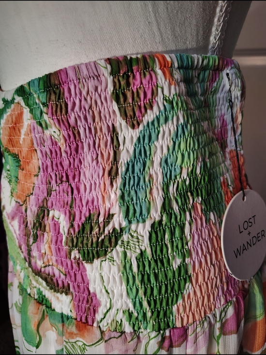 Lost + Wander Painterly Love Maxi Skirt NWT Floral Ruffle Tiered Smocked Medium - Picture 2 of 9